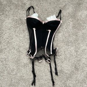 NWT Victoria’s Secret Black and Pink Corset